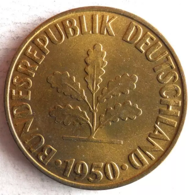 1950 G GERMANY 10 PFENNIG - Great Coin German Bin #6