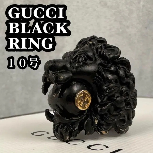 GUCCI Black Lion Ring Size10 YS1005