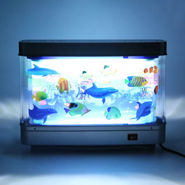 Artificial Tropical Fish Aquarium Decorative Virtual Ocean Dynamic LED Lamp BK