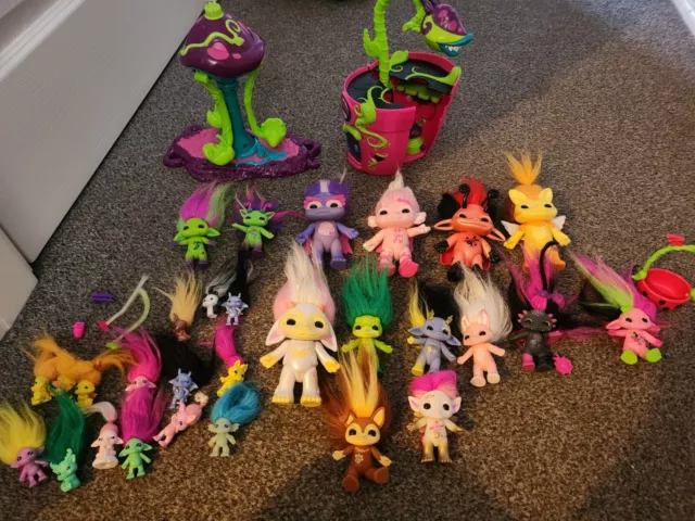 ZELFS  Troll Job Lot Toys Figures  - big, small, tiny bundle