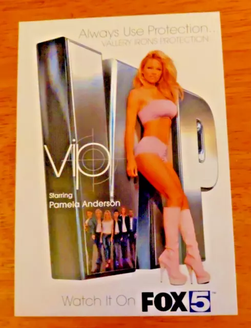 Postcard Vallery Irons Protection VIP Pamela Anderson FOX 5 GO Card 2001