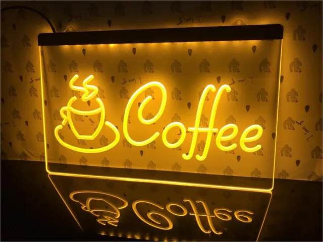LED Bar Sign Neon Coffee & Donuts Cafe Plaque Home Light Up Drink Pub Movie Sign