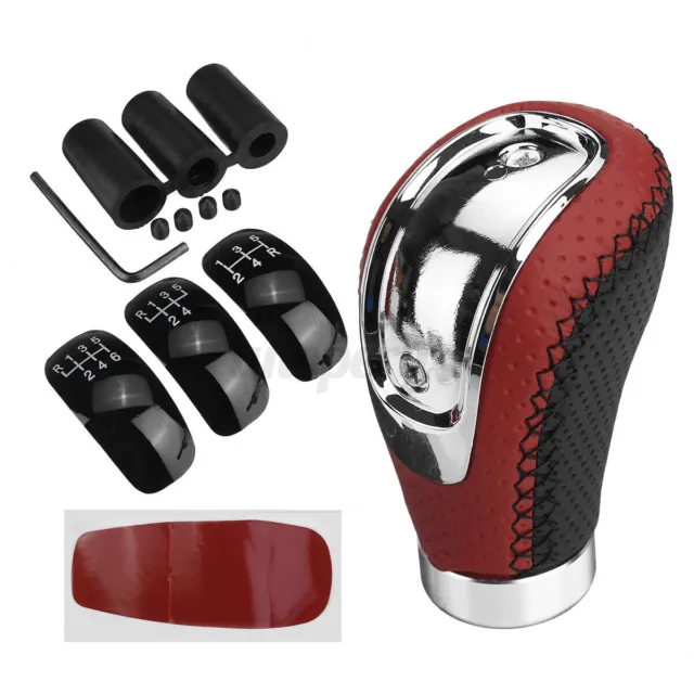 5/6 Speed Universal Manual Car Gear Shift Knob Shifter Lever Stick Red&Black