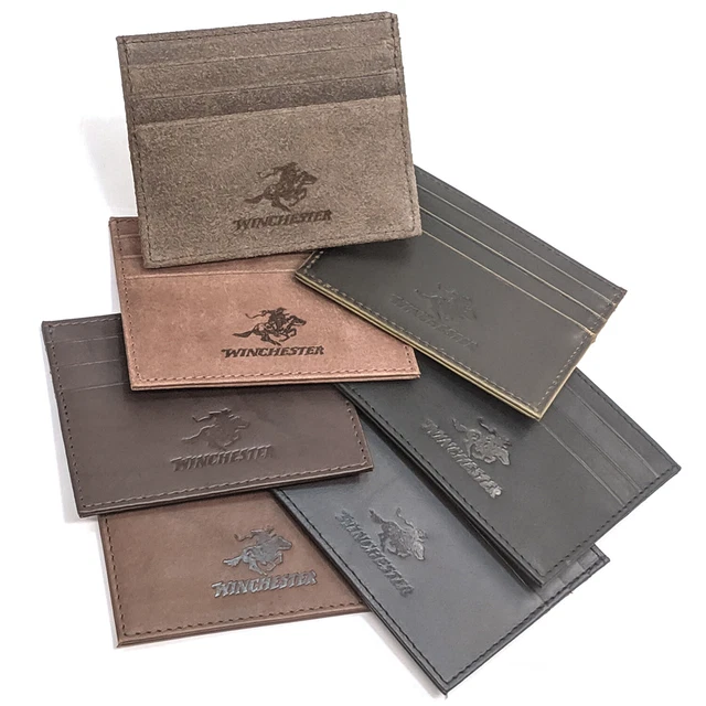 Winchester Credit Card Holder Front Pocket RFID Wallet Slim Thin Genuine Leather