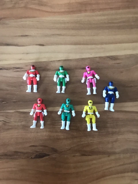 ++ micro / mini figurine lot de 7 power rangers pour turbo megazord 1997 ++