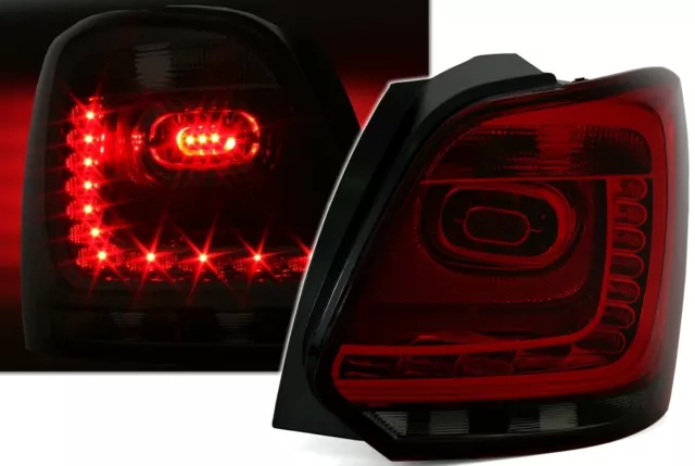 LED Rückleuchten Set in Rot Smoke Dunkelrot für VW Polo 6R 6/09- Heckleuchten