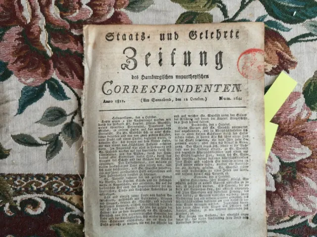 1811 Zeitung Hamburg 164 Othmar Frank aus Bamberg Emmerich Seifensiederei