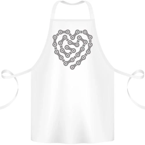 Bike Heart Chain Cycling Biker Motorcycle Cotton Apron 100% Organic