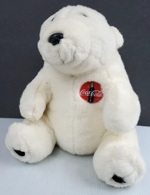 1994 12" Sitting Coca-Cola Polar Bear Plush w/ Red Logo