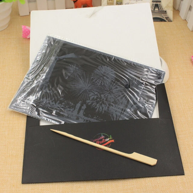 12Pcs Dans 3 Arc-en-Papier Brouillon Grattage Peinture