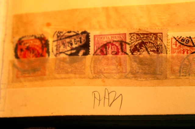 AA21) 5 sehr alte polnische  Briefmarken gestempelt, ohne Prüfung!