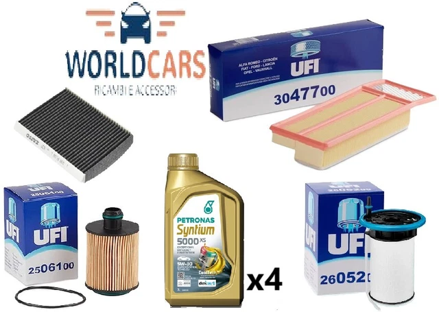 KIT 4 FILTRI 4 LT OLIO 5W40 TAGLIANDO LANCIA MUSA 1.3 MultiJet 70 Cv - Foto 2