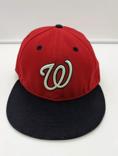 Washington Nationals Hat Cap Fitted New Era 59Fifty On Field Red/Blue