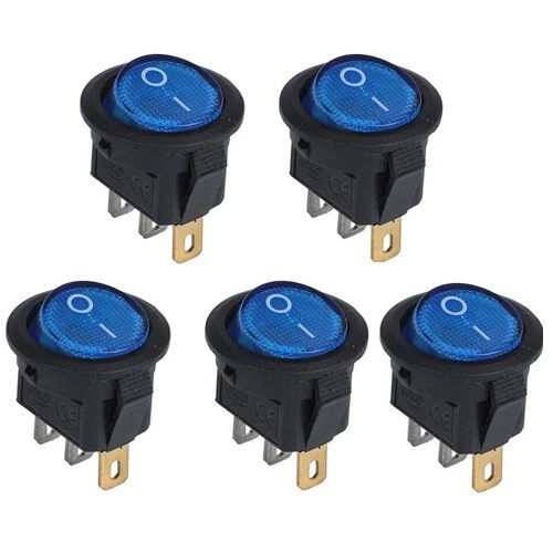 Interruttore rotondo LED blu on/off auto marina con LED rotondo 12 Volt DCvolt