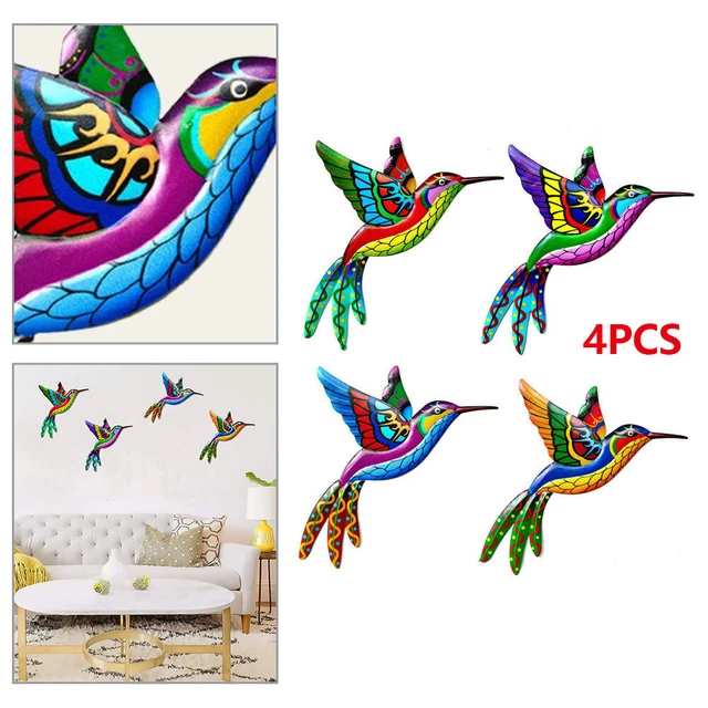 4x Hummingbird Metall Kunst Metall Vogel Wand Dekor Hummingbird Wand Skulptur