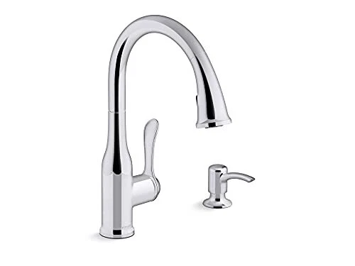 KOHLER REC23863-SD-CP Motif Kitchen Faucet with Pull Down Sprayer and Soap Di...