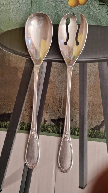 COUVERTS DE SERVICE à ragoût ERCUIS modèle COQUILLE métal argenté EUR 3
