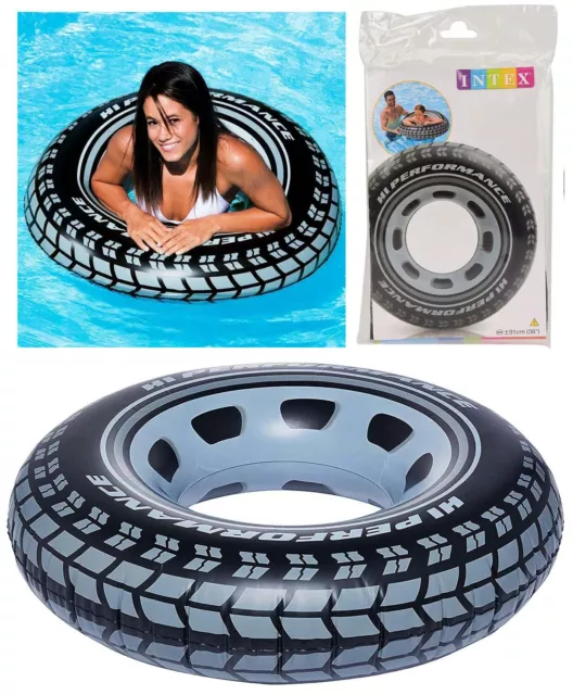 Intex Schwimmreifen Autoreifen 91 cm - XXL Schwimmring Luftmatratze Pool