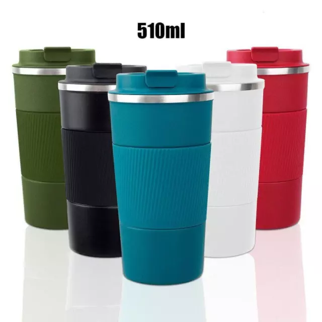 Travel Insulated Coffee Cup Mug Thermal Flask Vacuum Thermos Stainless Steel