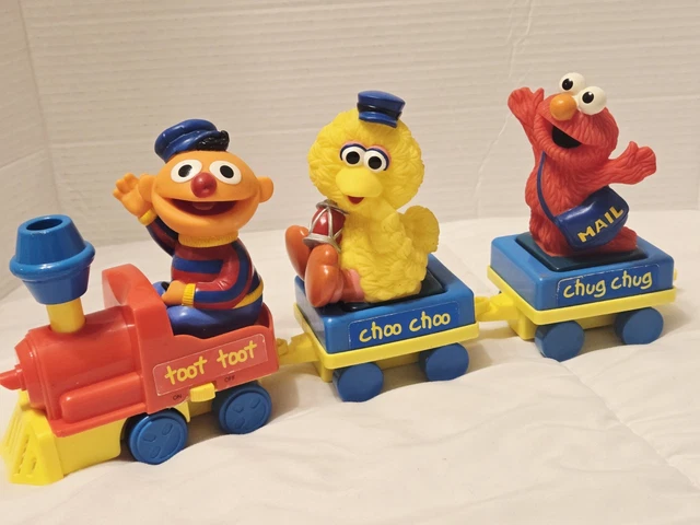 VINTAGE SESAME STREET Wind-up Train by Tyco Big Bird Elmo Cure