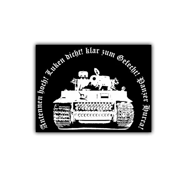 Panzer Window Sticker AUFKLEBER/STICKER TIGER PANZER Hurra Legende Panzerkampfwagen 7x5cm ...