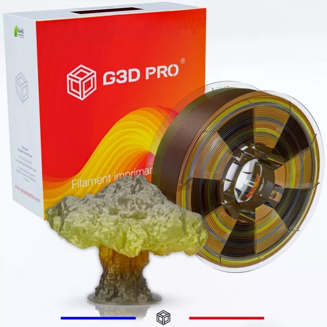 G3D PRO® PLA TRANSLUCIDE MULTI Filament 3D 0,8kg SAISONS1.75mm