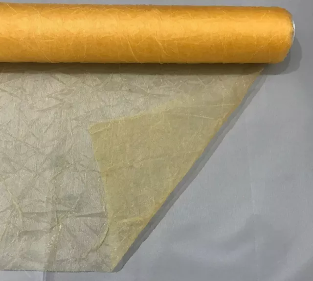 Gold Organza 10 Metres X 60 Cm Roll Wedding Table Fabric Voile Sash Runner