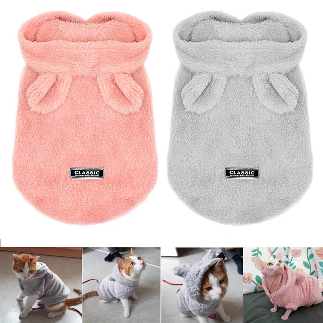 Abbigliamento Pigiama per Cani Gatto Vestito Taglia Piccola Cappotto Rosa S-2XL