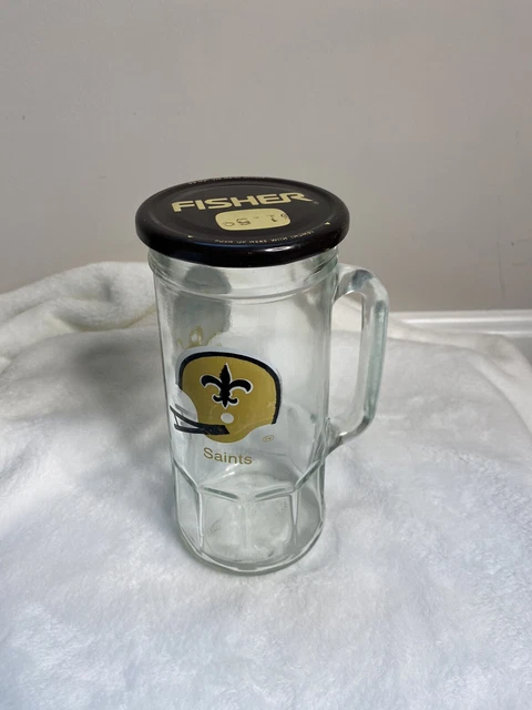 Vintage New Orlean Saints Fishers Peanuts Glass Mug NFL Football