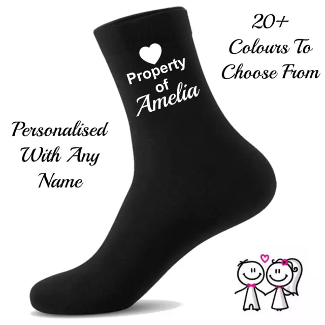 Personalised Husband, Boyfriend, Girlfriend, Wife Gift Socks - Property Of...