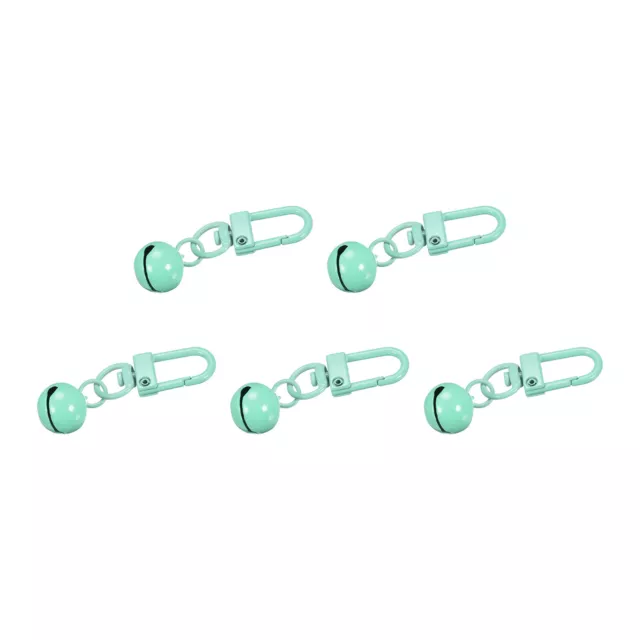 5Pcs Pet Bells, 13mm/0.51" Dia Light Green Bells with Clasps for DIY Crafts