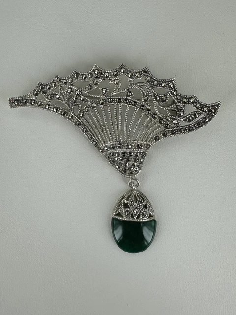 Broche Vintage Tortue En Argent Filigrané 900 - émail Cloisonné - 45x27 Mm