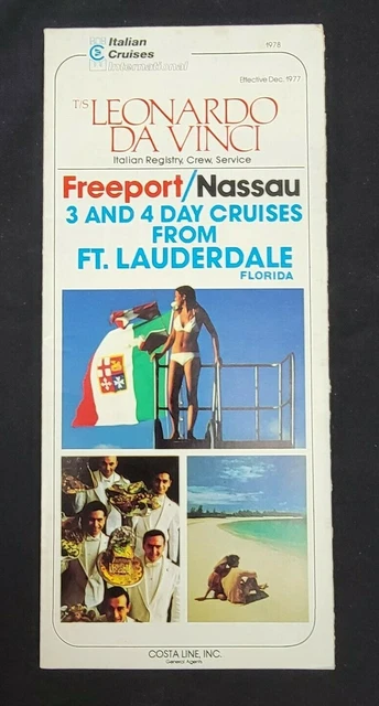 VINTAGE ~ Italian Cruises  T/S Leonardo Da Vinci 1977-1978 Brochure #B91R-150M A