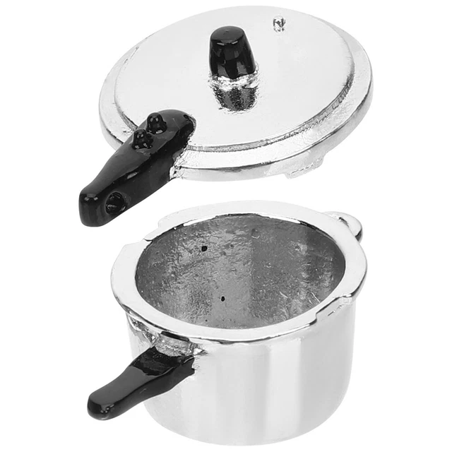 Alloy Dollhouse Pressure Cooker Child Miniature Rice Kitchen Cooking Playset