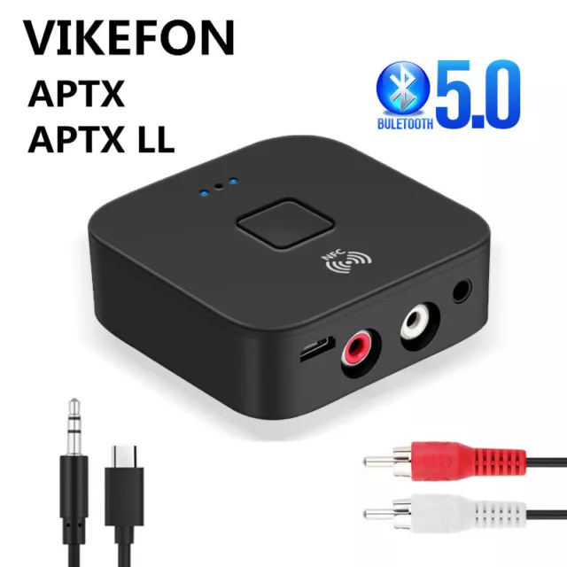 Wireless Bluetooth NFC Receiver 5.0 aptX LL RCA 3.5mm Jack Aux Audio Ada.-DC