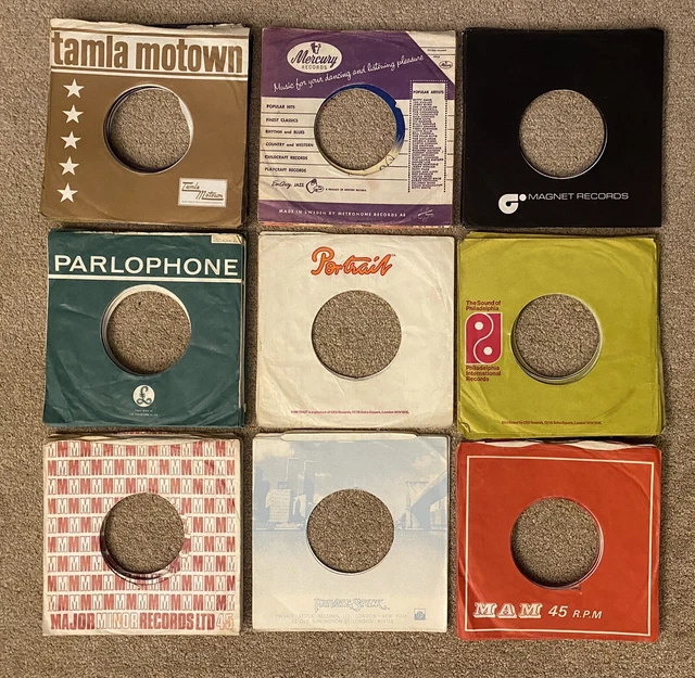 Jot Lot x 80 - 7" Assorted Original Company Sleeves Lables M to P - G to VG