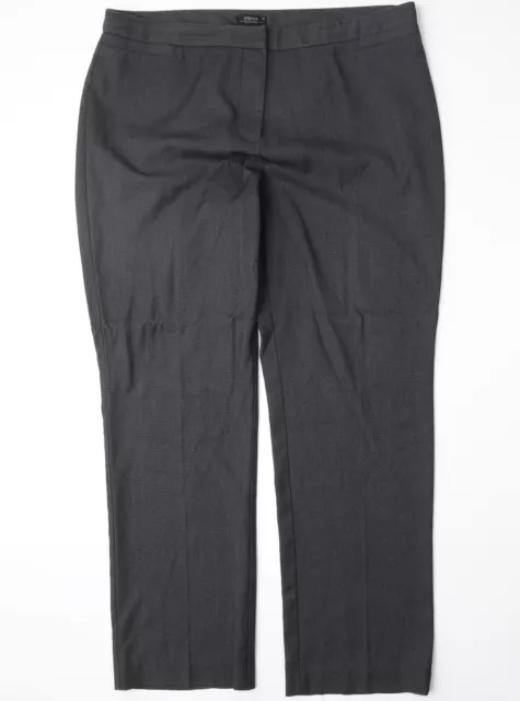 Papaya Womens Grey Polyester Trousers Size 18 Regular Zip