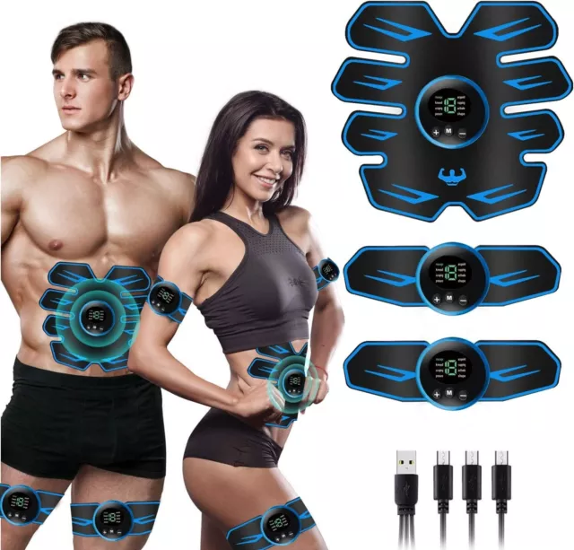 Rechargeable EMS Abdominal Muscle Toning Belt Trainer ABS Stimulator Toner