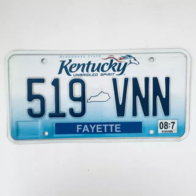 2007 United States Kentucky Fayette County Passenger License Plate 519 VNN
