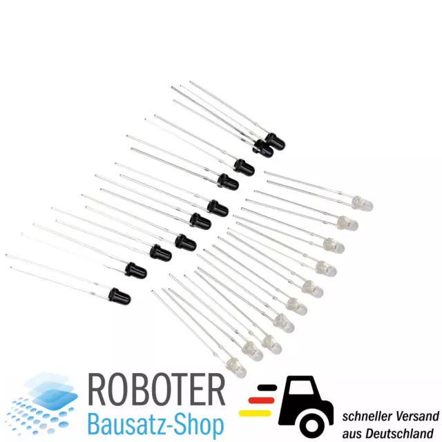 10 Paar IR LED 3mm 940nm Infrarot Emittierende Diode Sender + Empfänger