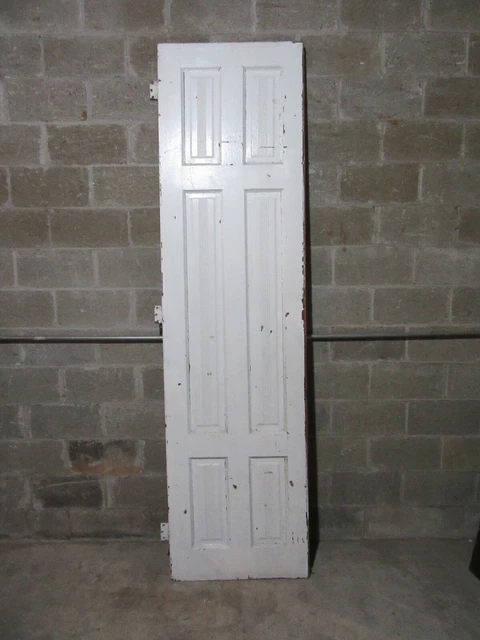 ~ Antique 6 Panel Door Raised Panels Fluting ~ 27 X 102 ~ Architectural Salvage