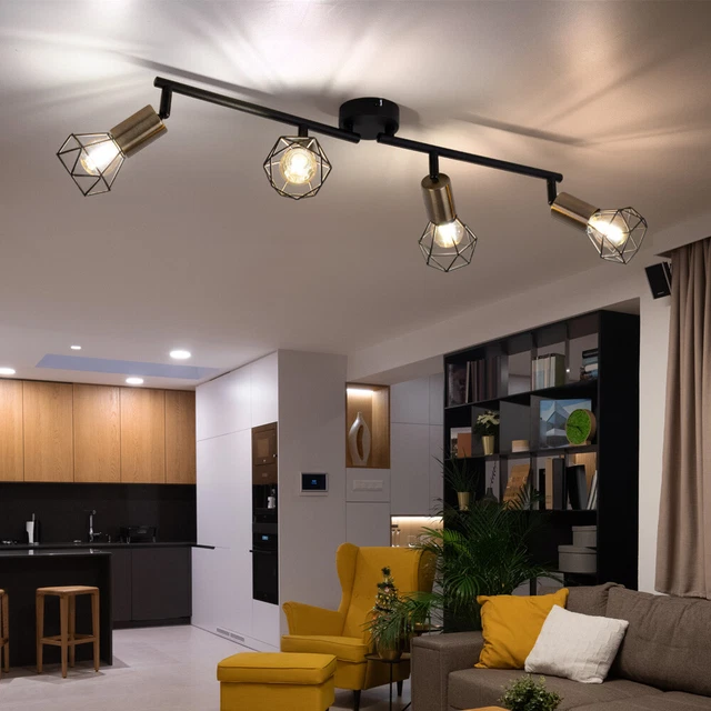 PLAFONIERA BINARIO FARETTI Spot da Soffitto Orientabile Luci Soggiorno ...