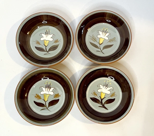 Stangl Pottery Golden Harvest VTG 5.5" Fruit Berry Bowls-2 Hand Painted USA