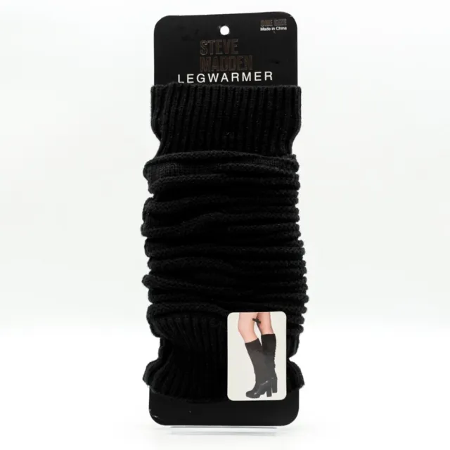 Steve Madden Legwear Women's Pompom Leg Warmer Black Knit New With Tags SM31211
