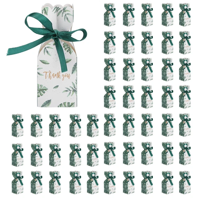 50pcs Wedding Sweets Box Packaging Party Favor Box Birthday Gift Boxes With 2BD