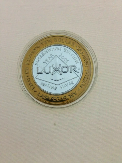 Limited Edition LUXOR Las Vegas $10 Gaming Token .999 Fine Silver Goddess/Magic