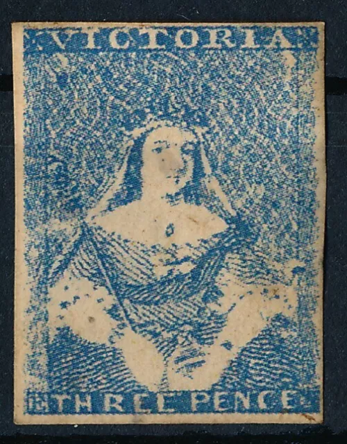 AUSTRALIA - VICTORIA, 1850 ISSUE, 3c VALUE, UNKNOWN FORGERY MINT STAMP. #B236