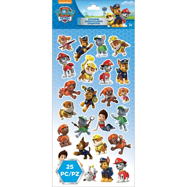  6 PACK EK Disney Nickelodeon Mini Stickers-Paw Patrol Characters 