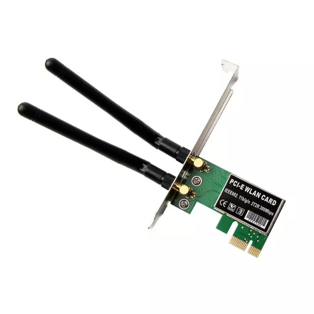 300Mbps PCI-E WiFi Card 2.4G scheda di rete interna pc Desktop ALTO guadagno + 2