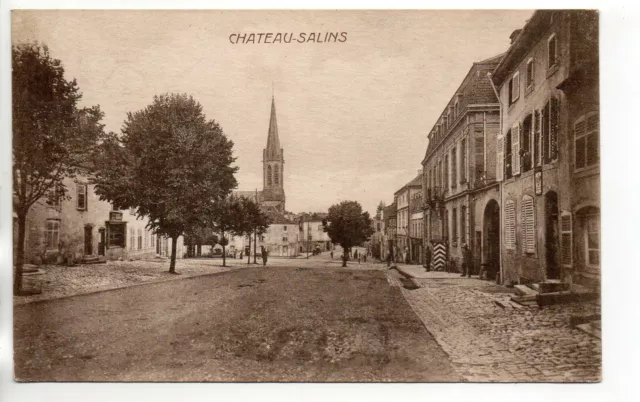 CHATEAU SALINS Moselle CPA 57 une rue eglise
